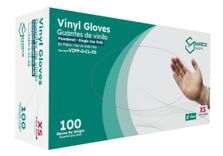 View 1 of Clear Vinyl Powdered Gloves