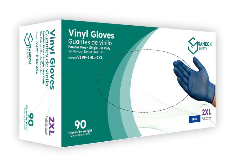 Blue Vinyl Powder Free Gloves