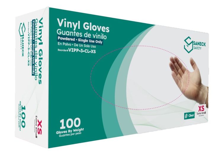 Clear Vinyl Powdered Gloves