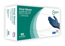 View 1 of Blue Vinyl Powder Free Gloves