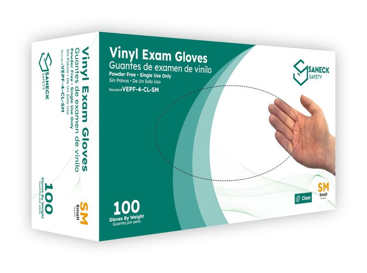Clear Vinyl Powder Free Exam Gloves
