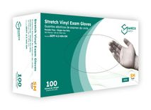 View 1 of White Stretch Vinyl Powder Free Exam Gloves